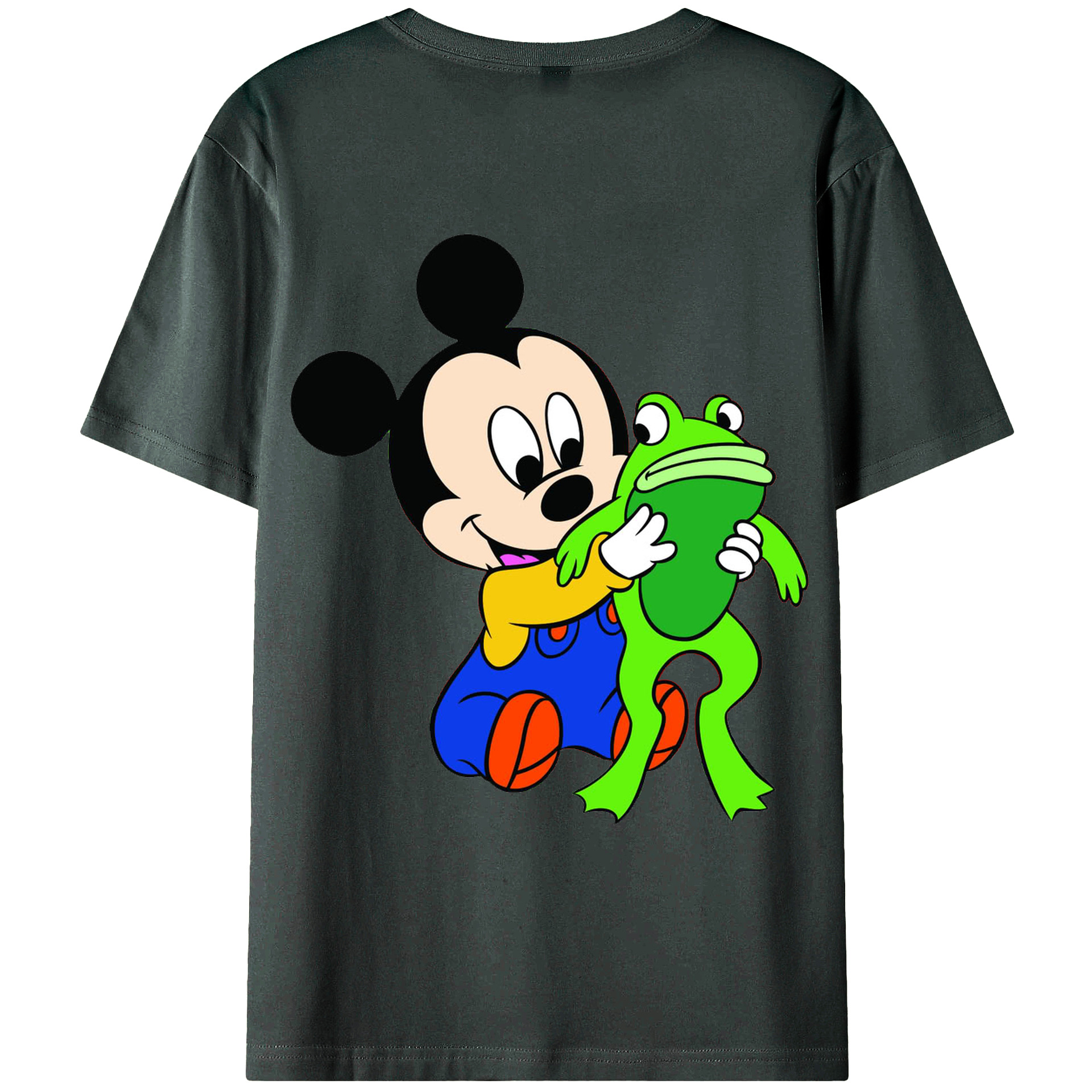 ミッキーマウス Mickey Mouse 綿100％ メンズ半袖Tシャツ（バックプリント） 通気性
